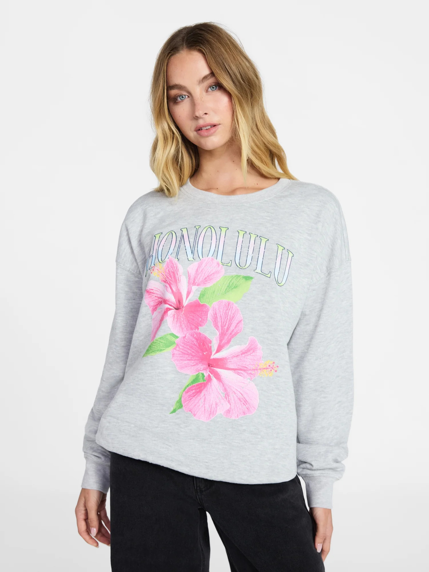 No Boundaries Graphic Crewneck Sweatshirt, Women's XXS-XXL | Walmart (US)