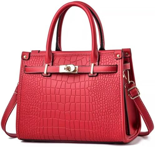 Women's Crocodile Satchel Handbag, Satchel Purse Shoulder Handbag, Top Handle Tote Handbags | Amazon (US)