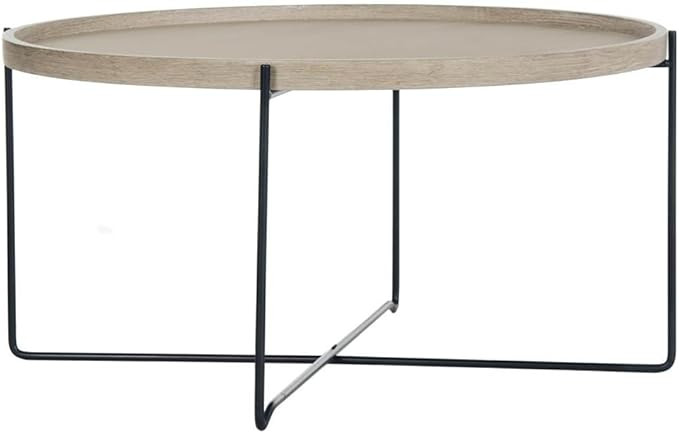 Safavieh Home Collection Auden Modern Light Grey Round Accent Table | Amazon (US)