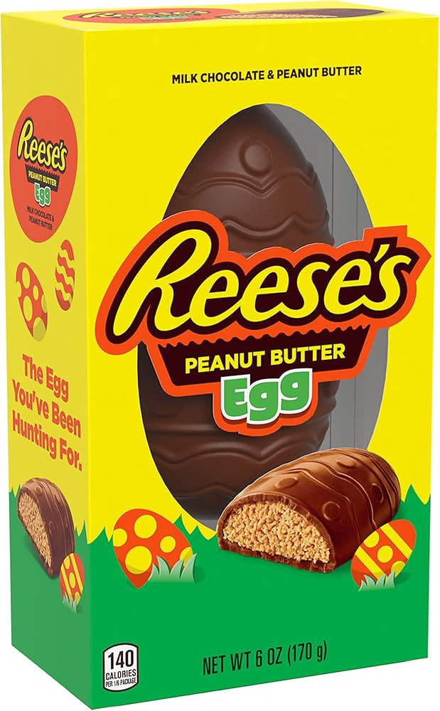 REESE'S Milk Chocolate Peanut Butter Egg, Easter Basket Easter Candy Gift Box, 6 oz | Amazon (US)