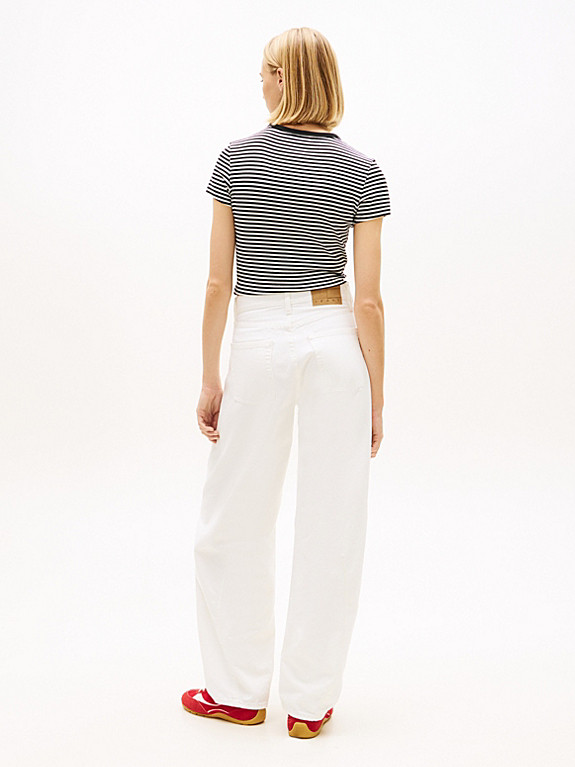 Weiße Barrel Leg Jeans mit mittelhohem Bund | Tommy Hilfiger (DE)