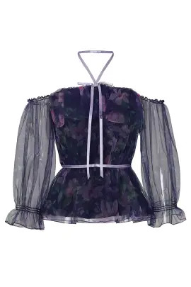 Floral Mesh Off The Shoulder Top | Rent The Runway