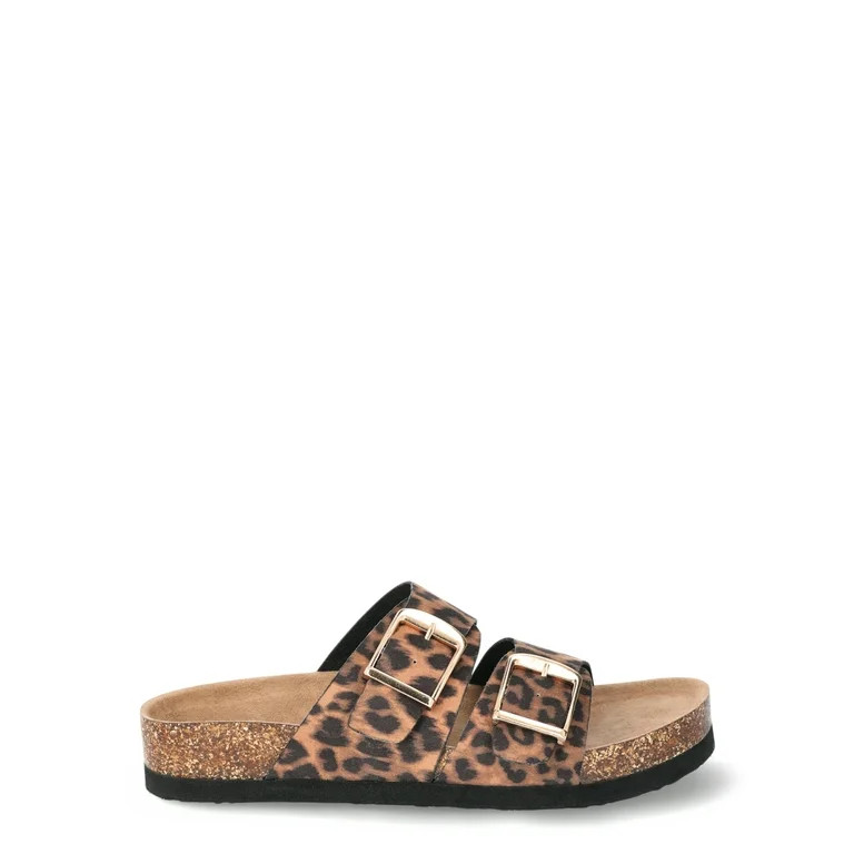 Time and Tru Women's Footbed Slide Sandals, Wide Width Available | Walmart (US)