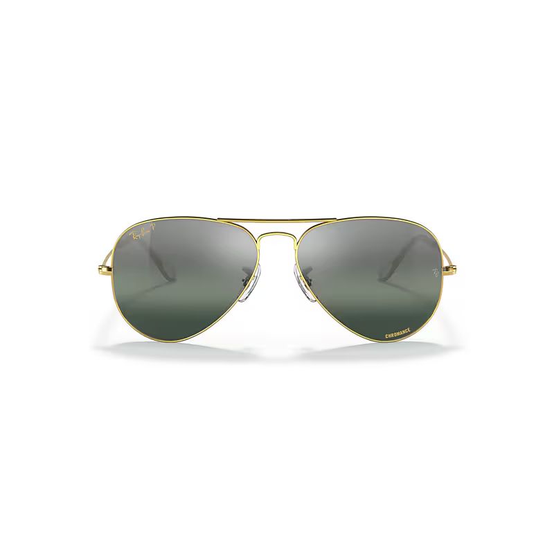 Ray-Ban Aviator Chromance Sunglasses Gold Frame Silver Lenses Polarized 58-14 | Ray-Ban (US)