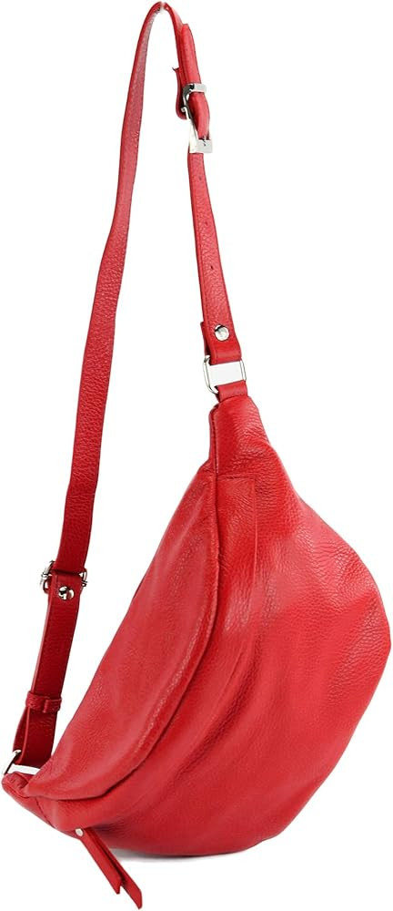 T77 - Italian hip bag, bum bag medium made of soft leather | Amazon (US)