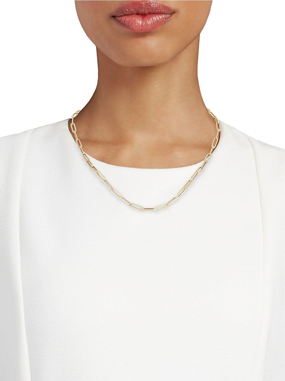 14K Yellow Gold Paper-Clip Chain Necklace | Saks Fifth Avenue