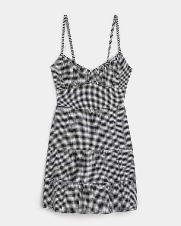Open Back Linen Blend Mini Dress | Hollister (US)