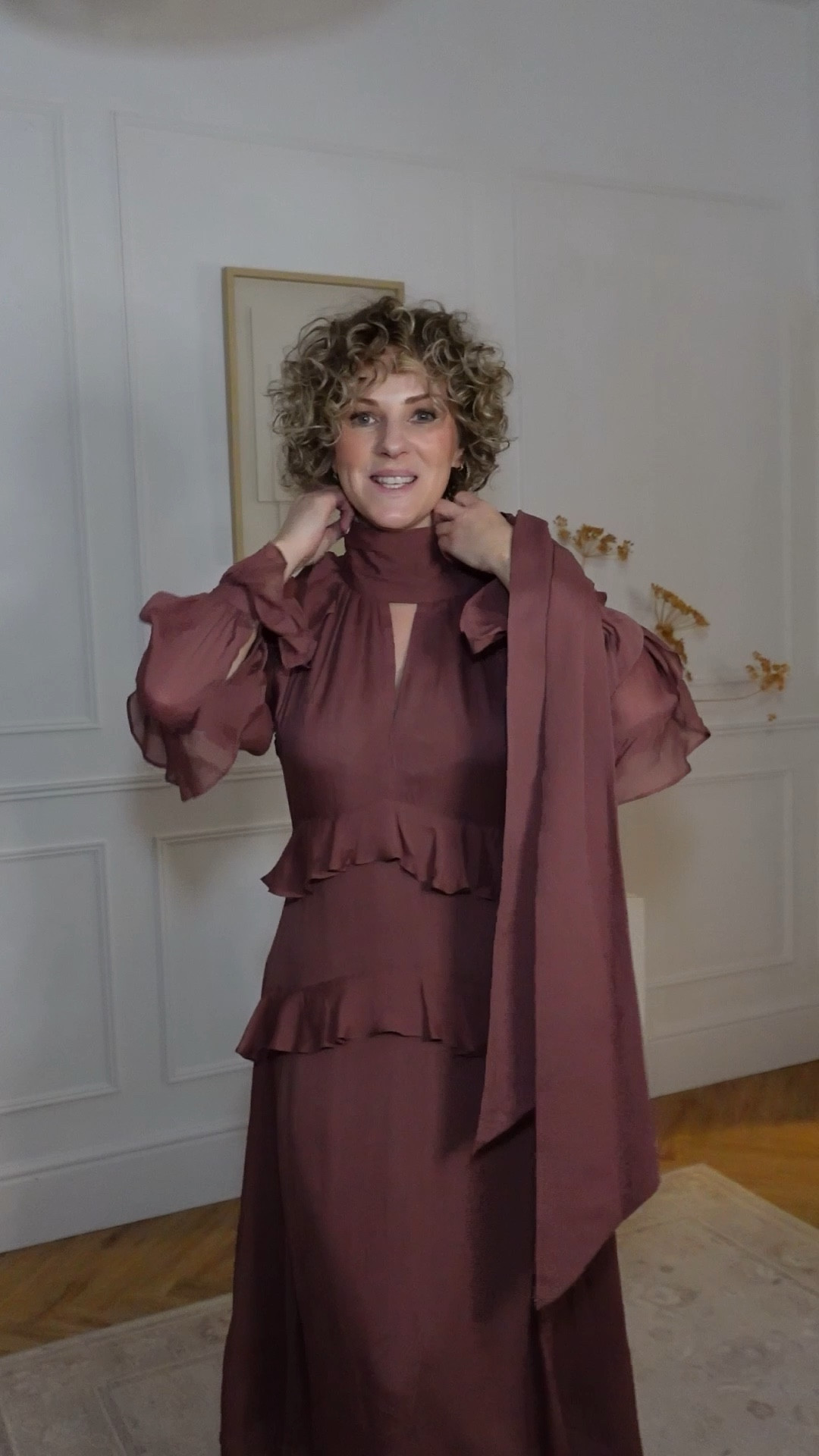 Feminine boho floaty dress Karen Millen date night Chloe style high street designer inspired 

#LTKspring #LTKdatenight #LTKover50style