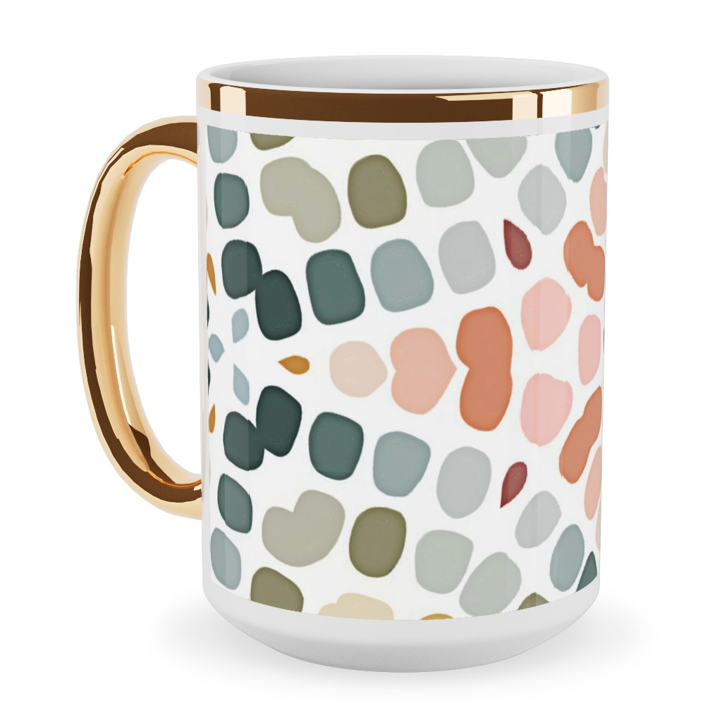 Mugs: Abstract Mosaic - Multi Ceramic Mug, Gold Handle, 15Oz, Multicolor | Shutterfly