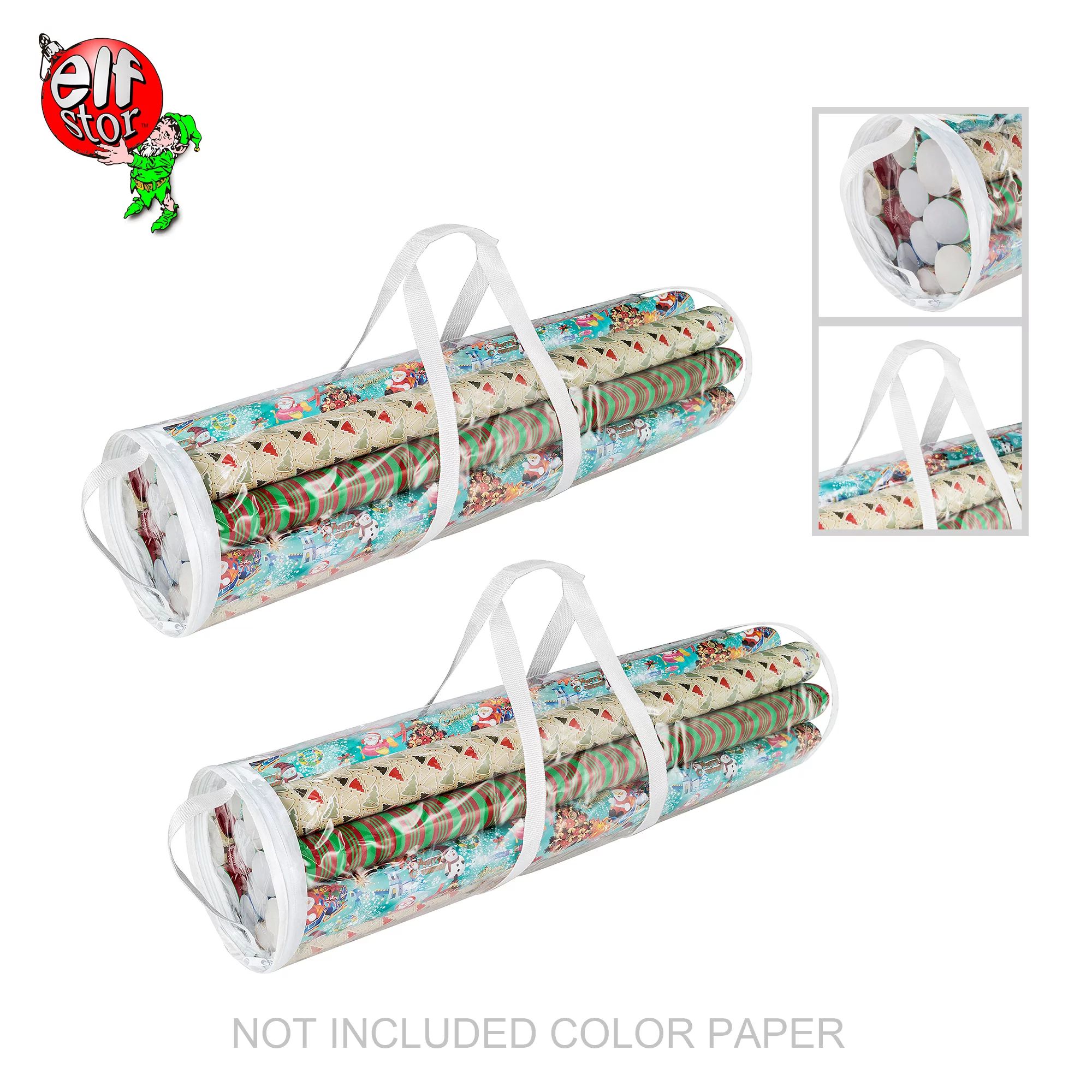 Elf Stor 83-DT5053 Gift Wrap Storage Bag for 31 Inch Rolls of Paper | 2 Pack, Clear | Walmart (US)