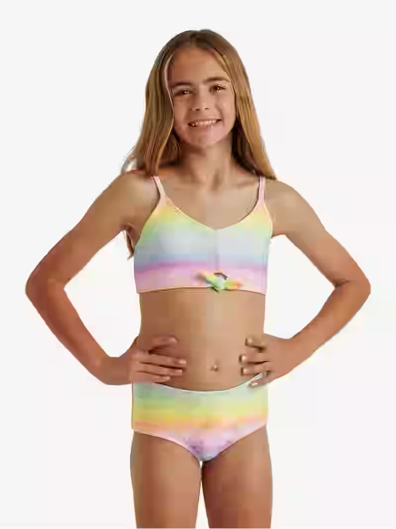 Justice Girls Two Piece Ombre Tie Front Bikini Swimsuit, Sizes XS-XL | Walmart (US)