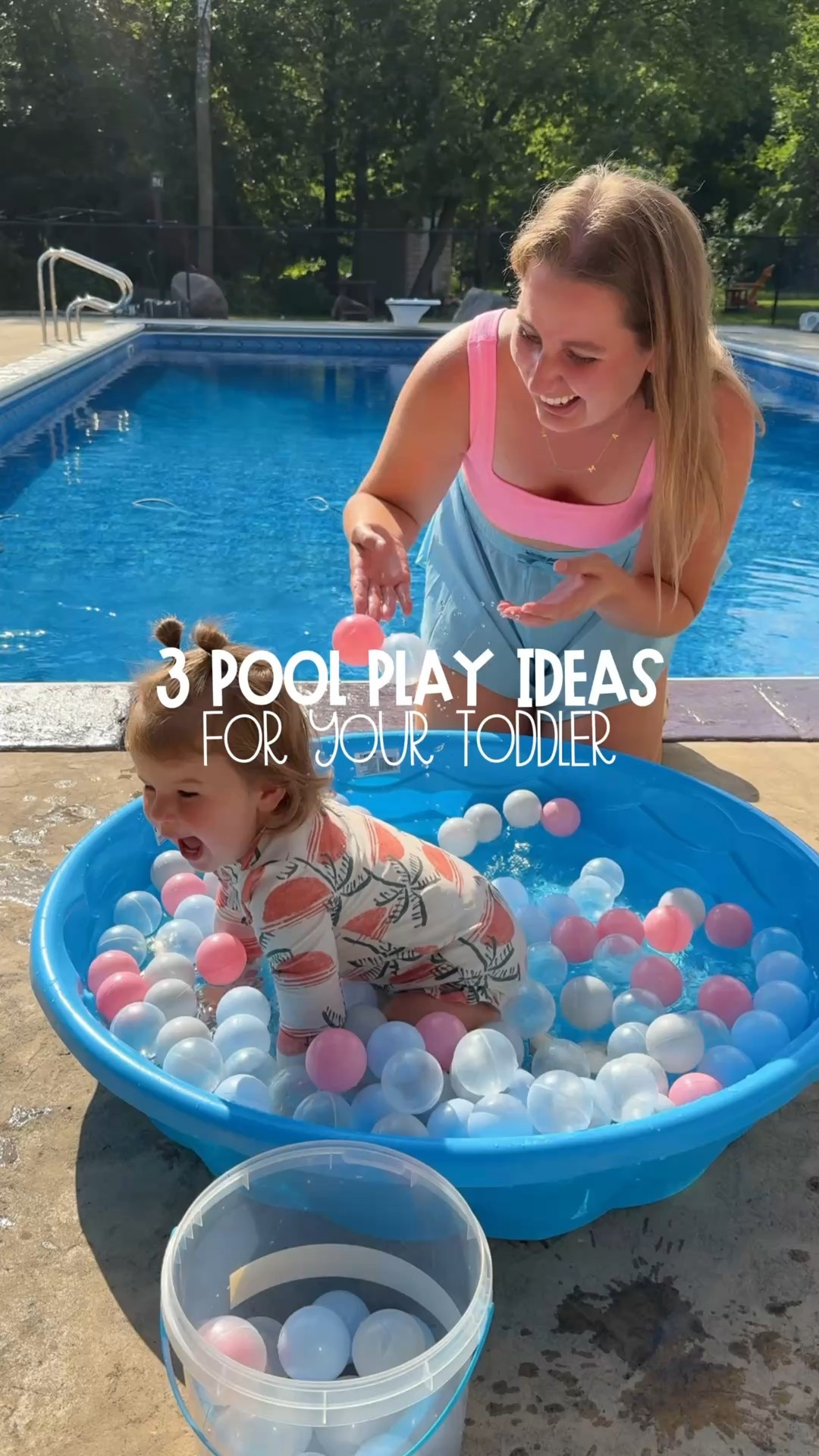3 ways to add a little spice to your toddler’s pool play! 💦☀️

As summer winds down, your little one might be getting a little meh about the same old pool toys. These 3 simple swaps have been a total hit for us — and as someone who basically lives outside by the pool and water table, trust me, they’ll extend your toddler’s playtime! 🙌

✨ Ball pit balls – Toss a bunch into the pool! My toddler loved when I scooped them up and dropped them on her, and she had a blast jumping in like it was her ball pit.
✨ Dive toys + a container – We found a set on sale at Target and she played with these the longest! Scooping up the coins and gems and putting them in and out of the container kept her busy for ages.
✨ Sponge balls – Soft, squishy, and SO fun to throw, squeeze, and splash with! My toddler loves when I squeeze water on her (perfect for naming body parts!). You can grab them at Target or DIY them with cut-up sponges.

Everything’s linked in my LTK if you want to snag them! 💛
What’s your toddler’s favorite pool toy?

#ToddlerPlay #PoolPlayIdeas #SensoryPlayFun

#LTKSeasonal #LTKFamily #LTKKids