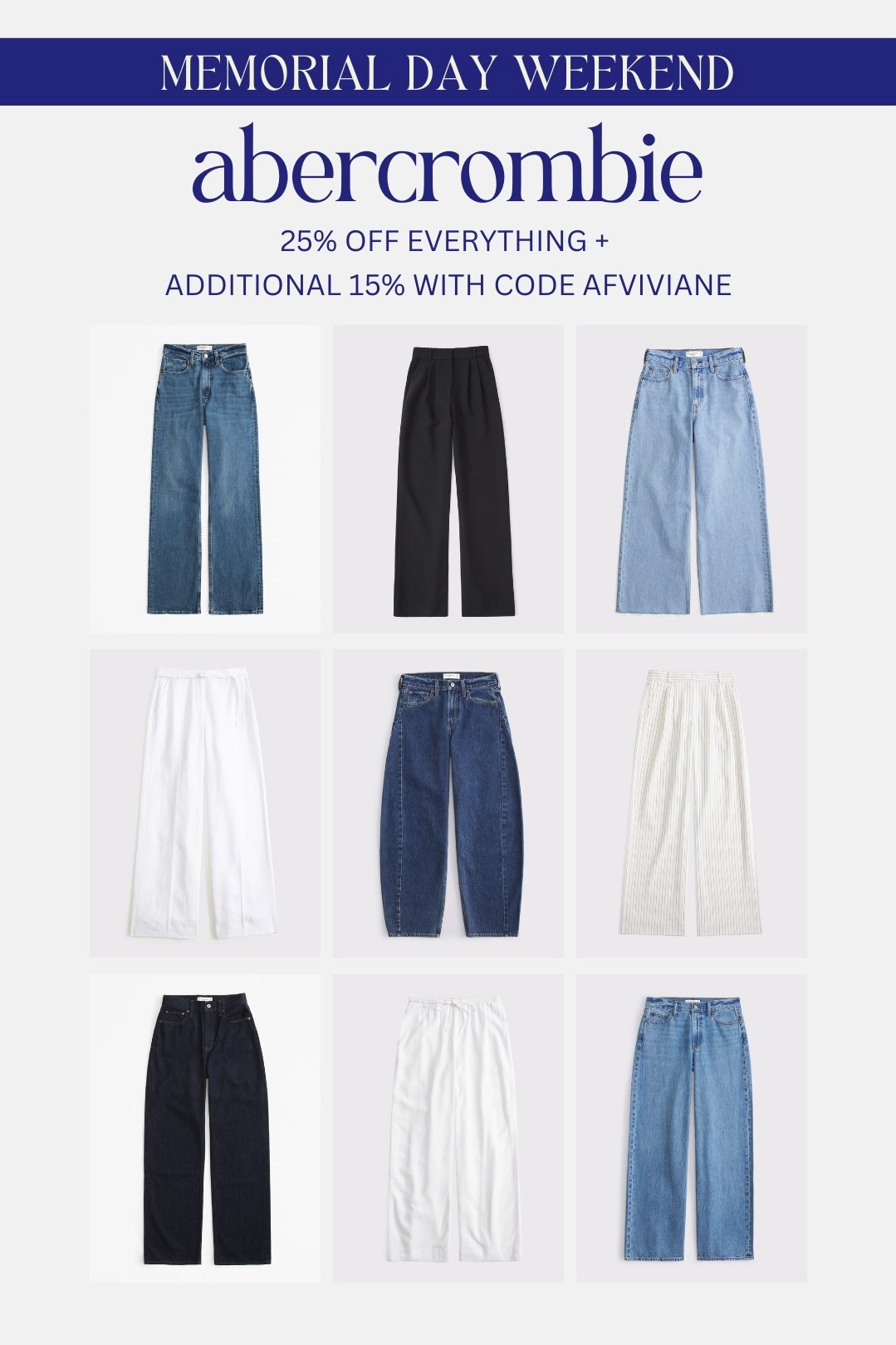 favorite denim + bottom styles from abercrombie on sale for 25% off + use code AFVIVIANE for extra 15% off 5/21-5/26! I wear 23/24 short or extra short when available @abercrombie #abercrombiepartner #abercrombiestyle @shop.ltk #liketkit 


#LTKPetite #LTKSaleAlert #LTKSeasonal