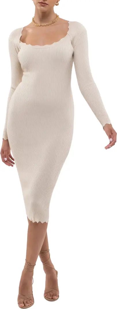Ribbed Scallop Knit Dress | Nordstrom Rack