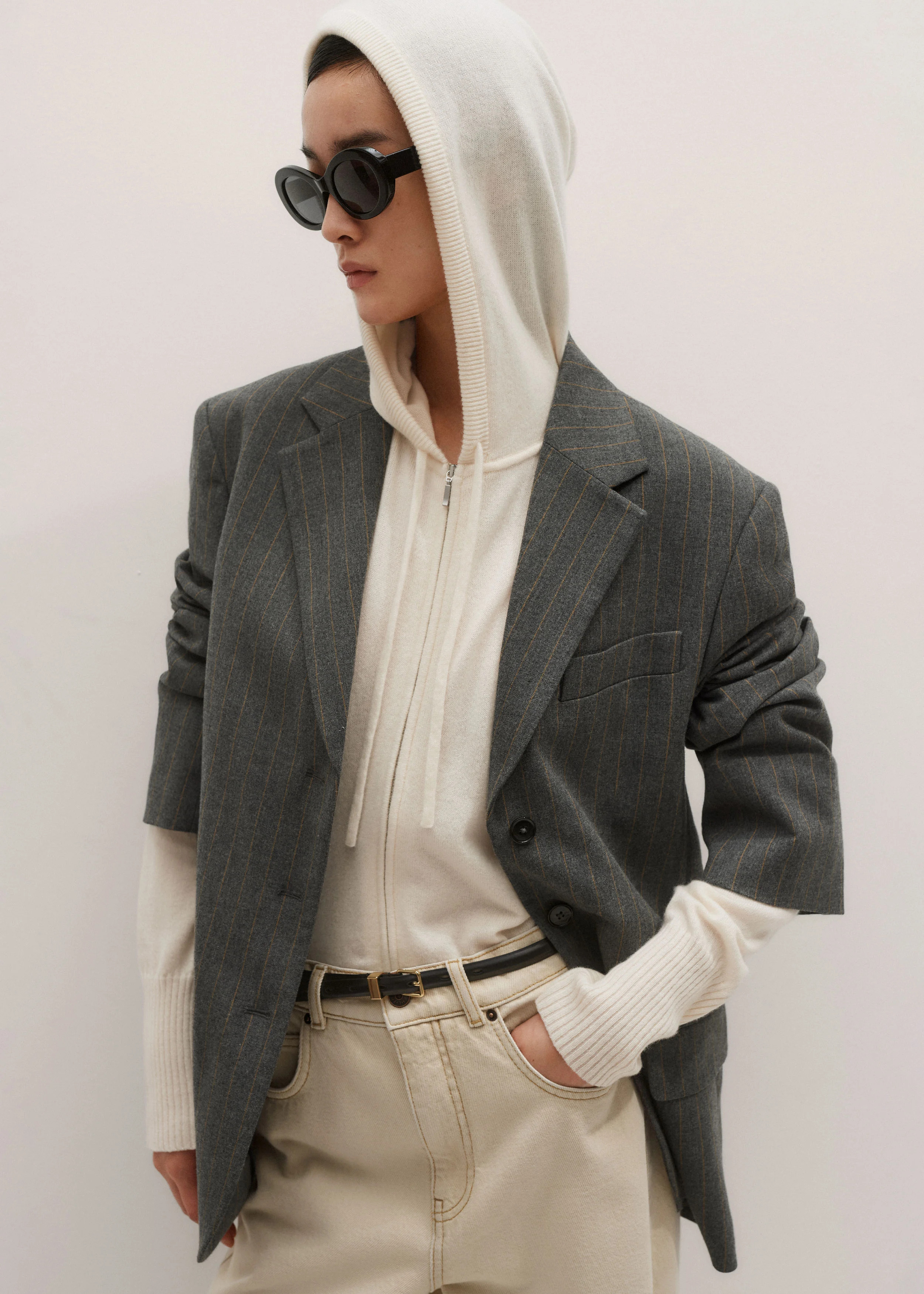 Relaxed Zip Hoodie Cashmere | ME+EM Global (Excluding US)