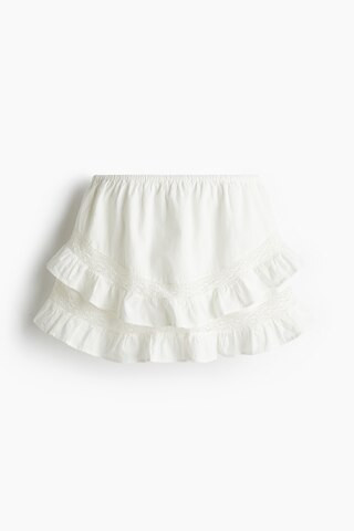 H & M - Frill-trimmed mini skirt - White | H&M (UK, MY, IN, SG, PH, TW, HK)