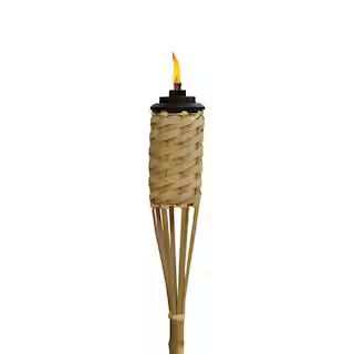 TIKI Weather Resistant Coated 60 in. Torch Homespun Bamboo 1122067 - The Home Depot | The Home Depot