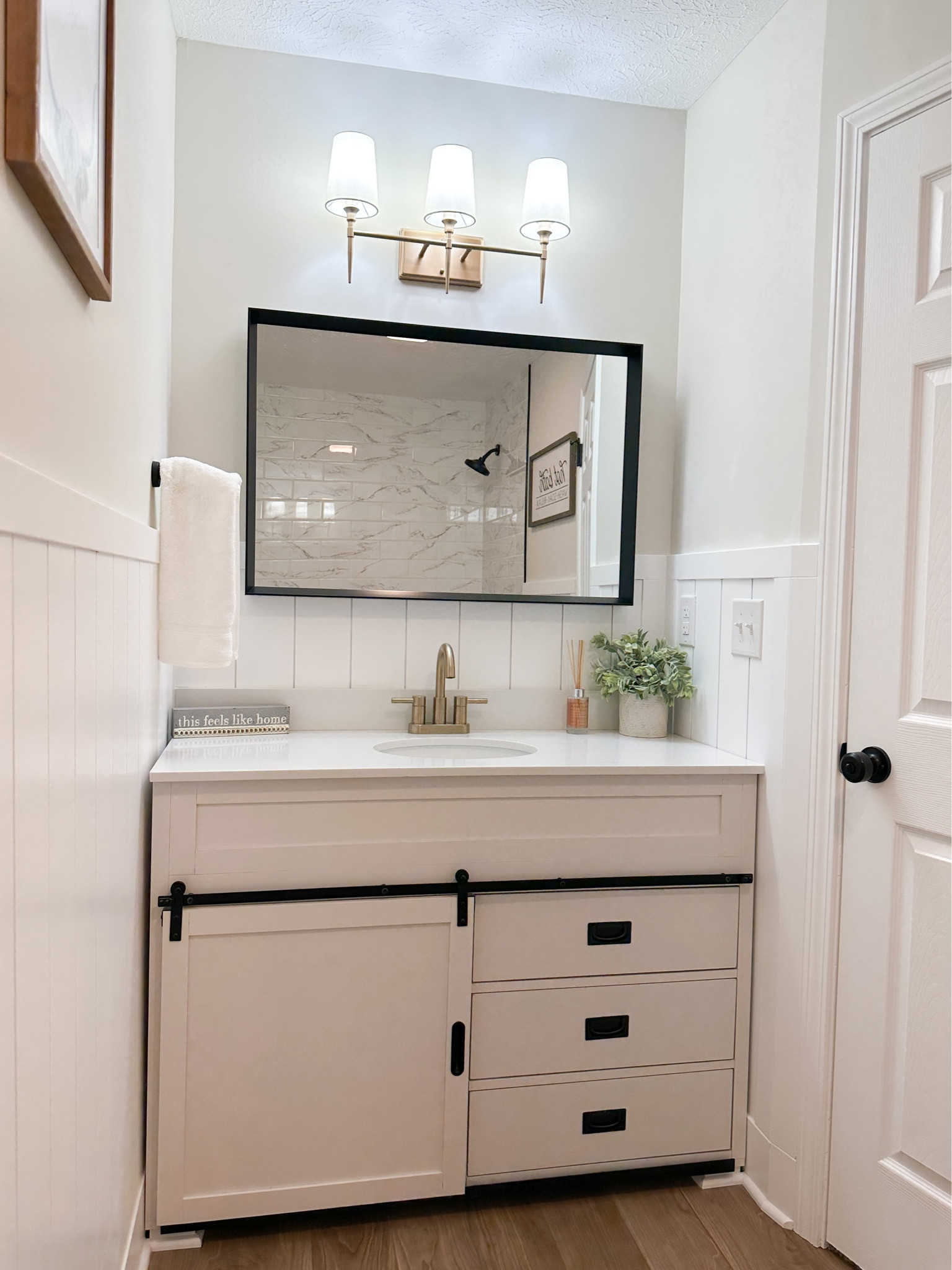 Bathroom remodel // bathroom vanity // guest bathroom 

#LTKhome #LTKunder100 #LTKFind