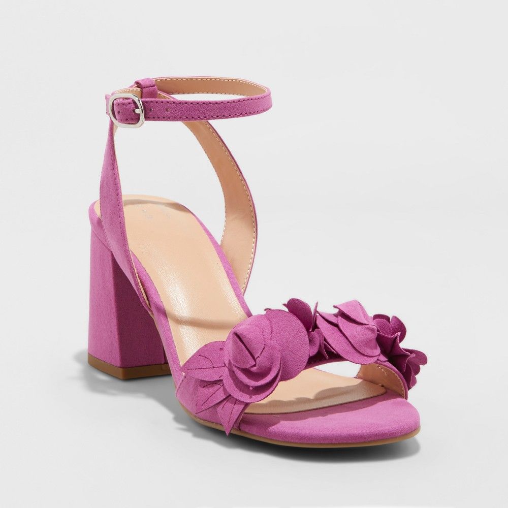 Women's Nichelle Floral Heel Pumps - A New Day Orchid 5.5, Pink | Target