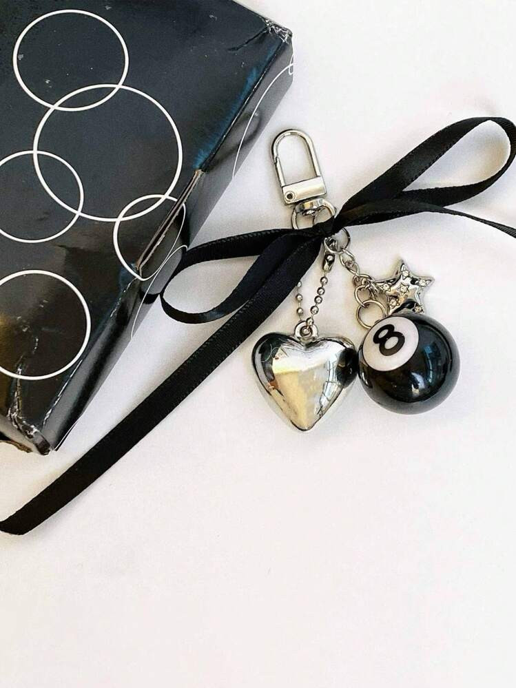 Trends1pc Women Black 8 Ball Themed Keychain, Novelty Gift For Family And Friends | SHEIN