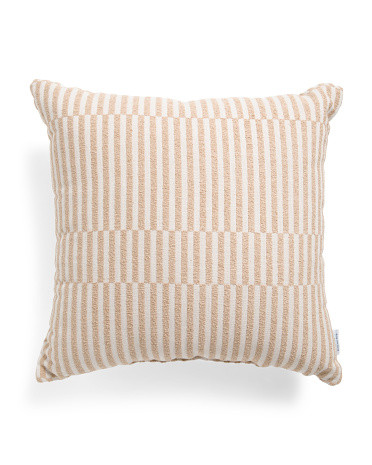 22x22 Alternating Jacquard Striped Outdoor Pillow | Polyester | Marshalls