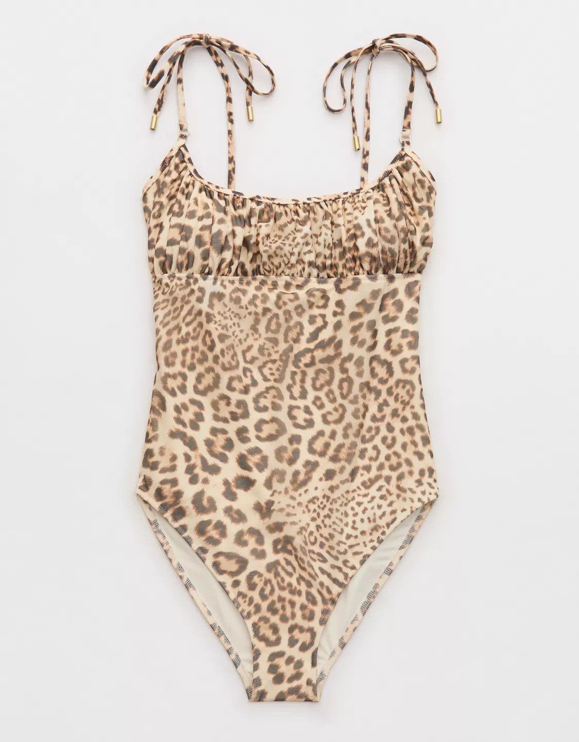 Aerie Mesh Ruched Scoop Full Coverage One Piece Swimsuit | Aerie