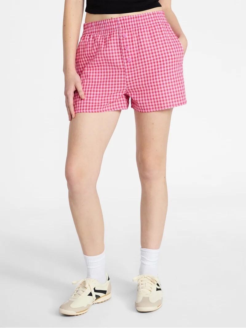 No Boundaries Cotton Boxer Shorts with Rollover Waist, 3'' Inseam, Women's XXS (00)-XXL (20) - Wa... | Walmart (US)