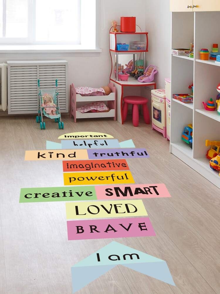 Kids Slogan Graphic Floor Sticker | SHEIN