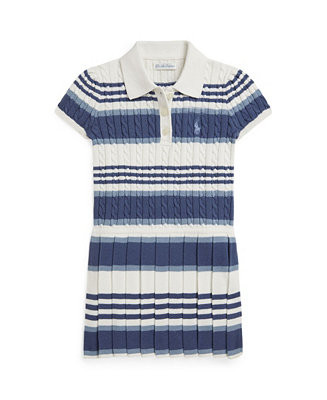 Polo Ralph Lauren Baby Girls' Striped Mini-Cable Cotton Sweater Dress - Macy's | Macy's