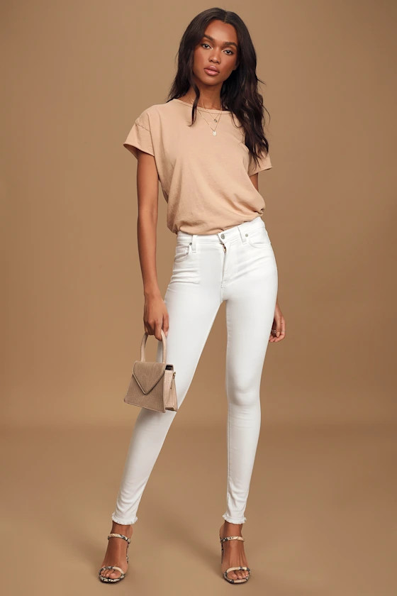 Bella White High-Rise Skinny Ankle Jeans | Lulus (US)