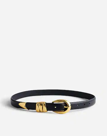 Triple Metal Keeper Belt in Leather | Madewell
