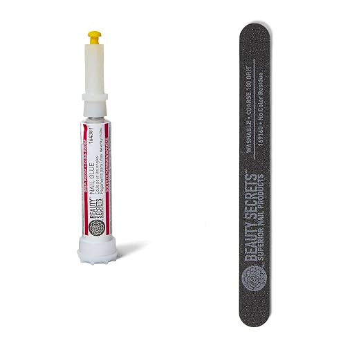 Beauty Secrets Drip & Clog Proof Nail Glue (1 Pack) Bundled with Nail File Black Coarse 100 Grit ... | Amazon (US)