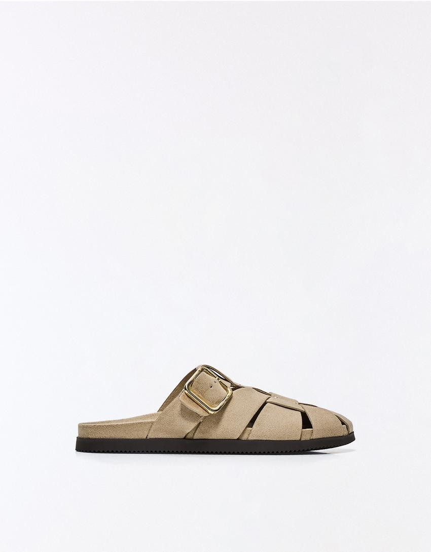 Mule cage sandals - Flat shoes - Women | Bershka UK