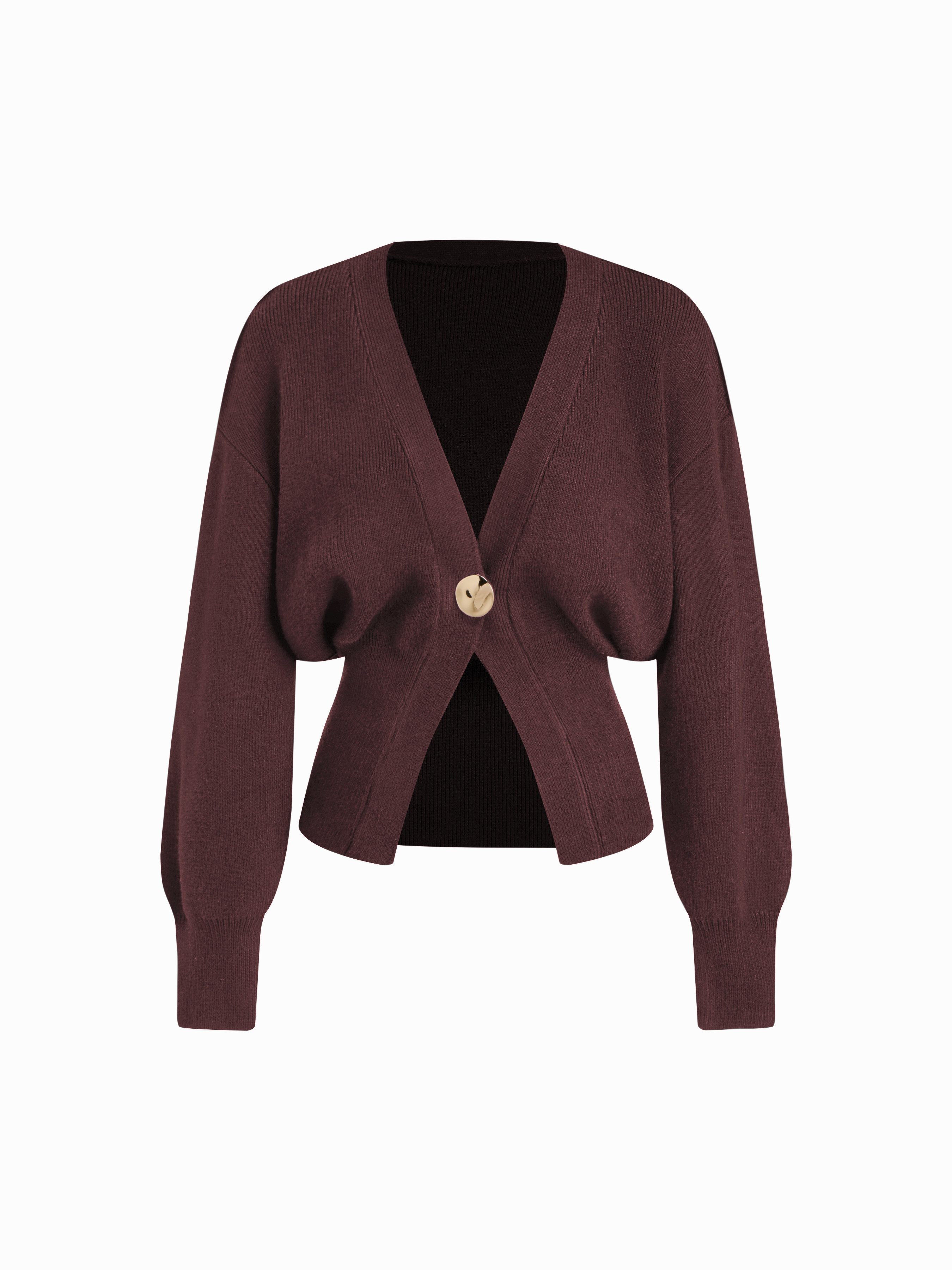 Knit V-neck  Metallic Button Cardigan | Cider