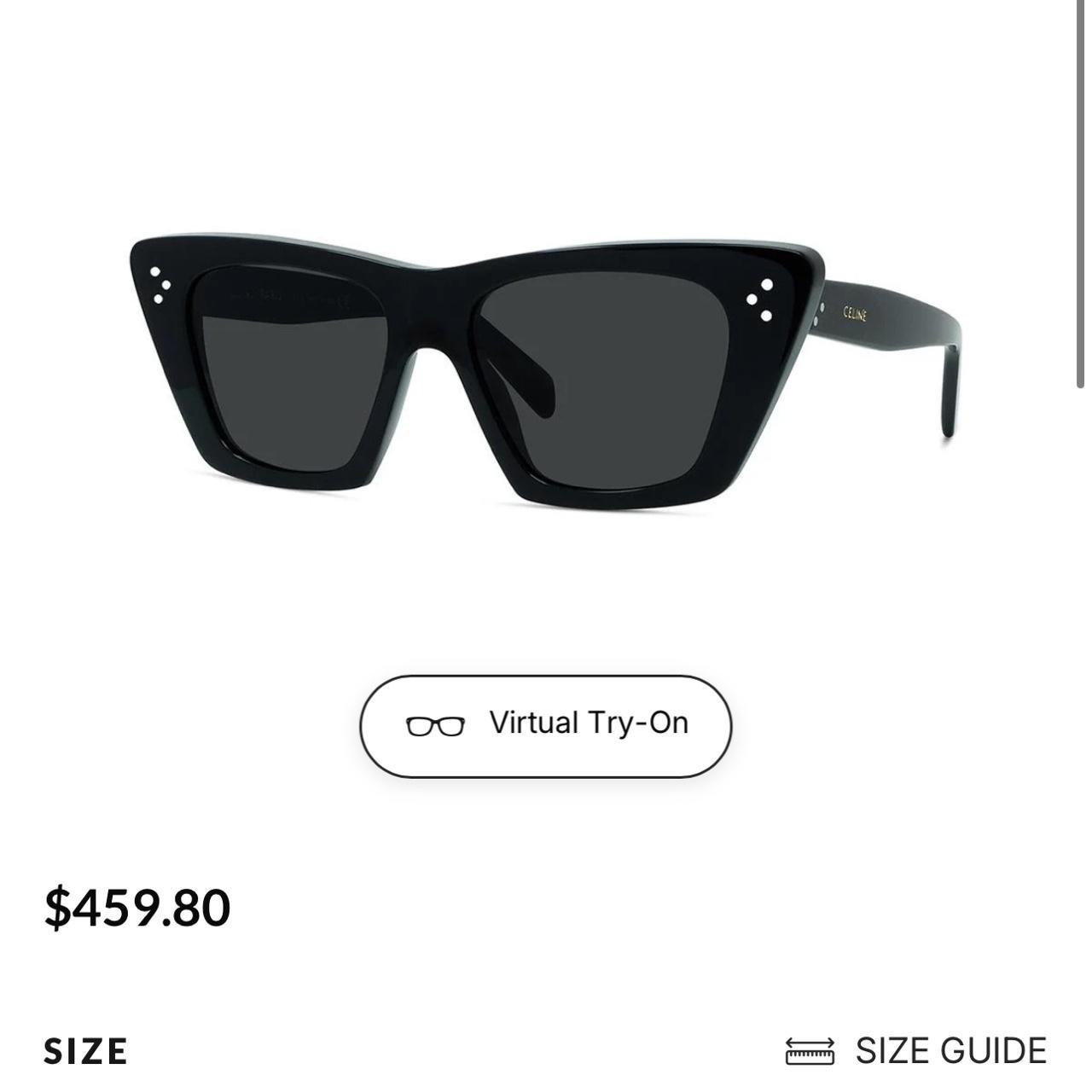 CELINE Women's Cat eye Sunglasses - Black | Depop US