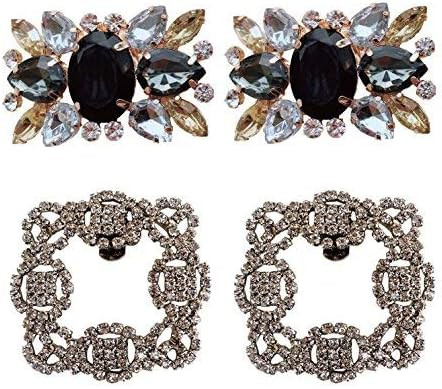 Polkar Elegant Rhinestone Crystal Metal Shoe Clips Shoe Buckle for Wedding Party Decoration (shoe... | Amazon (US)