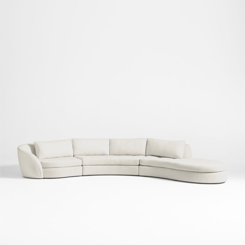 Sinuous 3-Piece Chaise Sectional Sofa by Athena Calderone | Crate & Barrel | Crate & Barrel