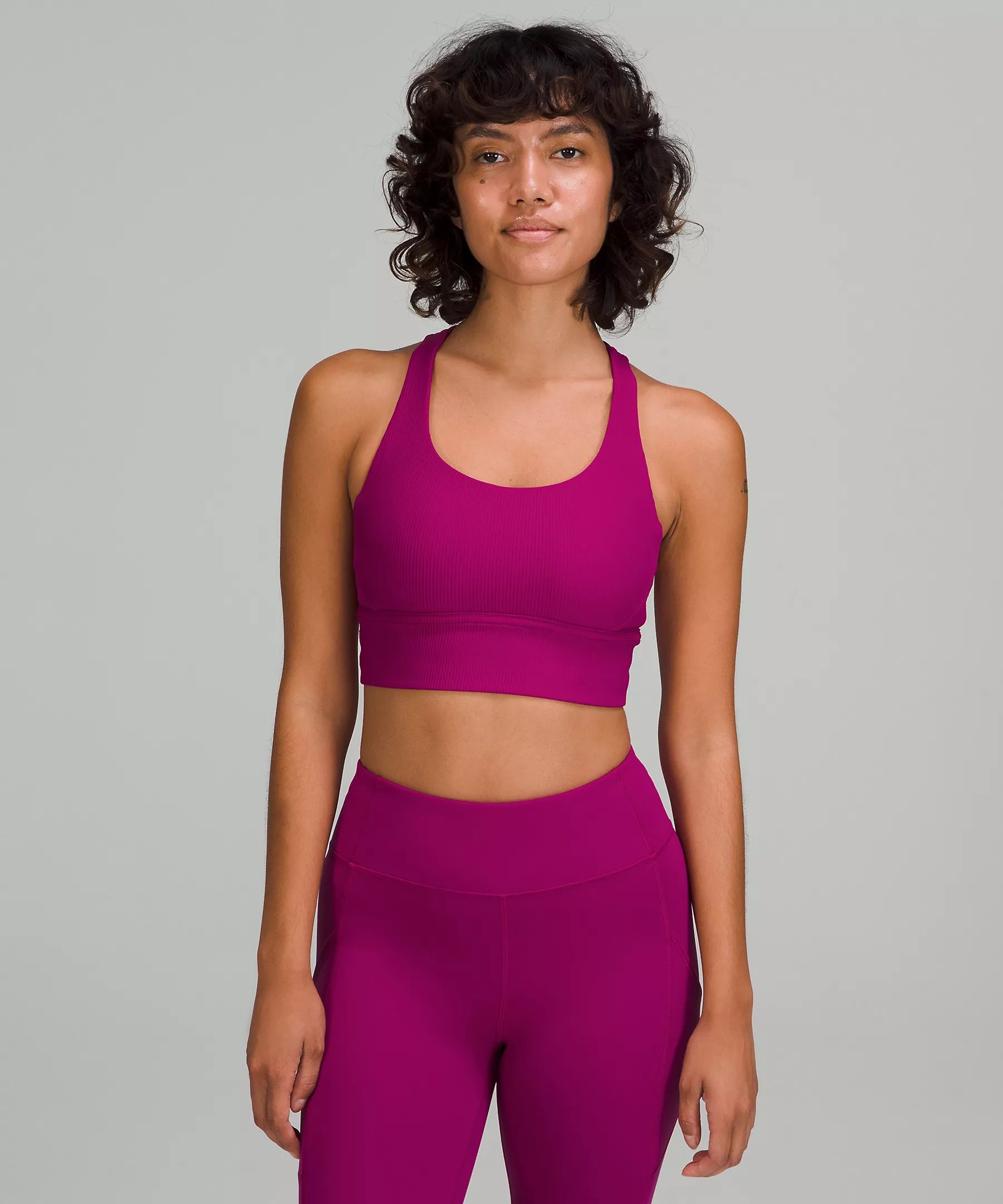 lululemon Energy Ribbed Longline Bra Medium Support, B–D Cups | Women's Bras | lululemon | Lululemon (US)