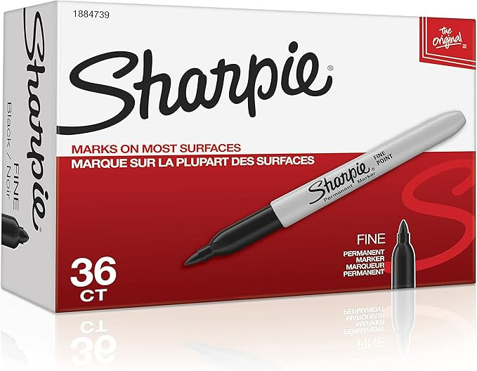 Amazon.com: Sharpie Permanent Markers, Fine Point, Black, 36 Count : Clothing, Shoes & Jewelry | Amazon (US)