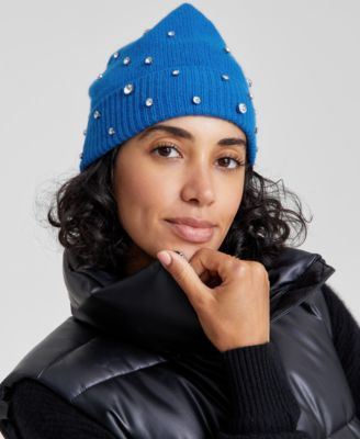 Cashmere Embellished Cuffed Beanie | Macy's