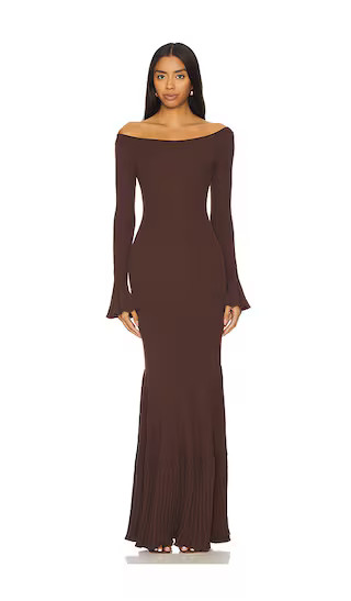 Lainey Maxi Knit Dress in Chocolate Brown | Revolve Clothing (Global)