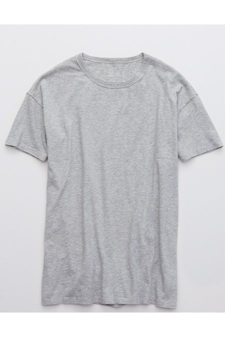 Aerie Boyfriend Distressed Oversized T-Shirt Women's Heather Gray XS | American Eagle Outfitters (US & CA)