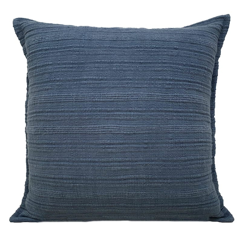 Blue Striped Slub Throw Pillow, 18" | At Home