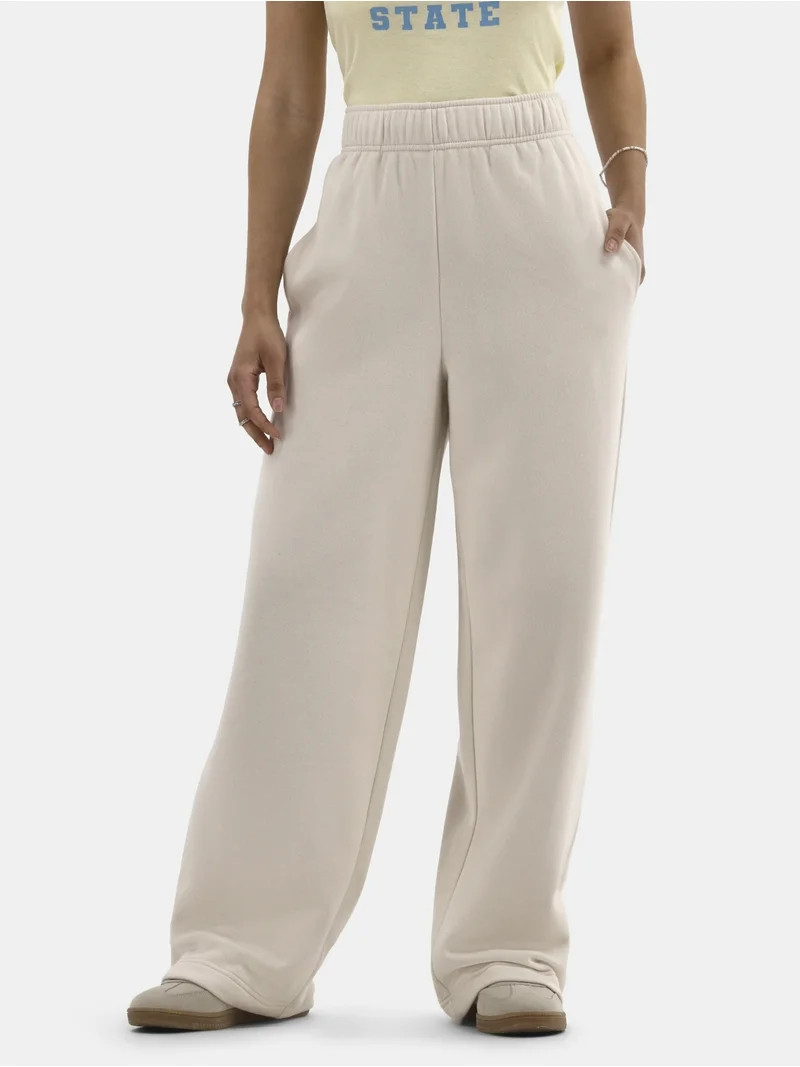 No Boundaries Soft Fleece Wide Leg Pants, 30” Inseam, 1 or 2-Pack, Women’s XXS-4X | Walmart (US)