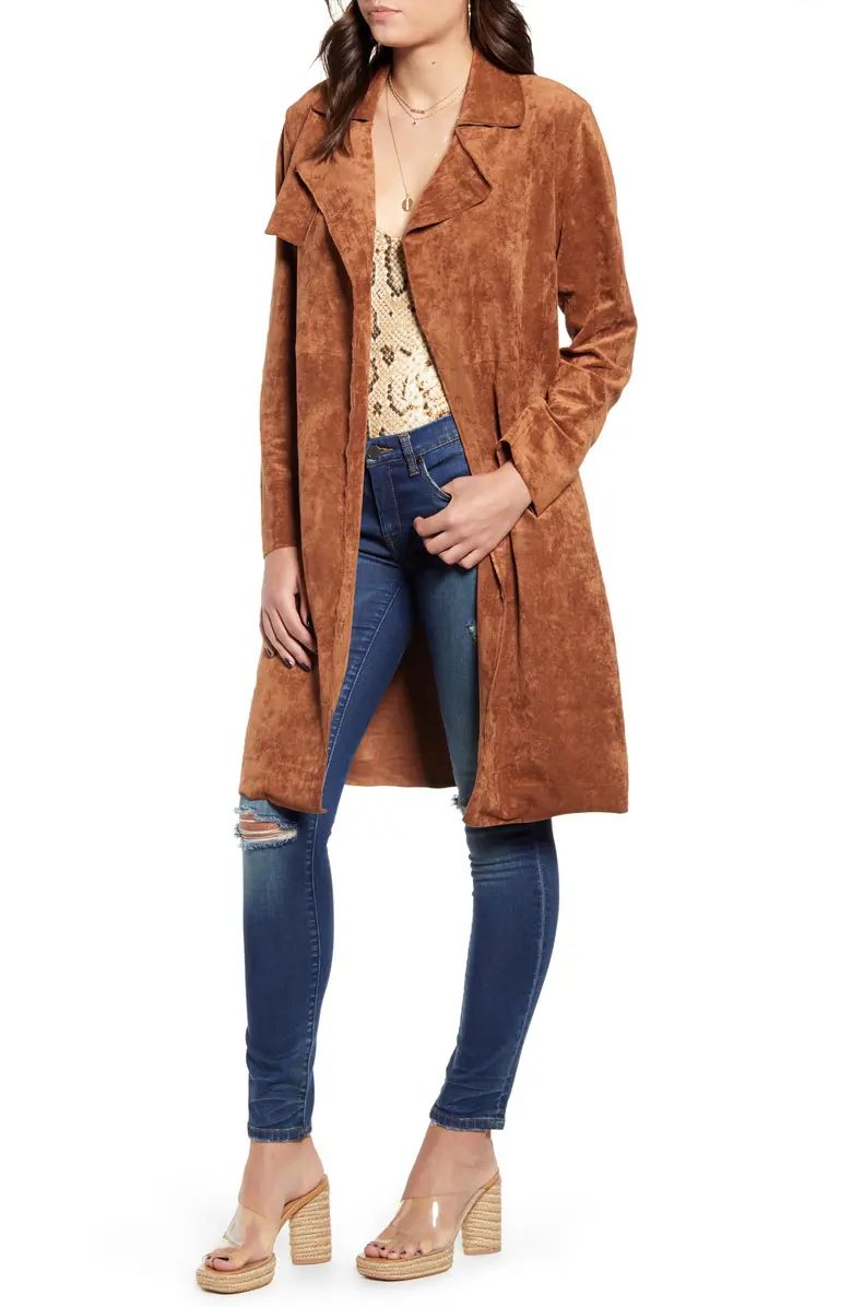 Faux Suede Trench Coat | Nordstrom