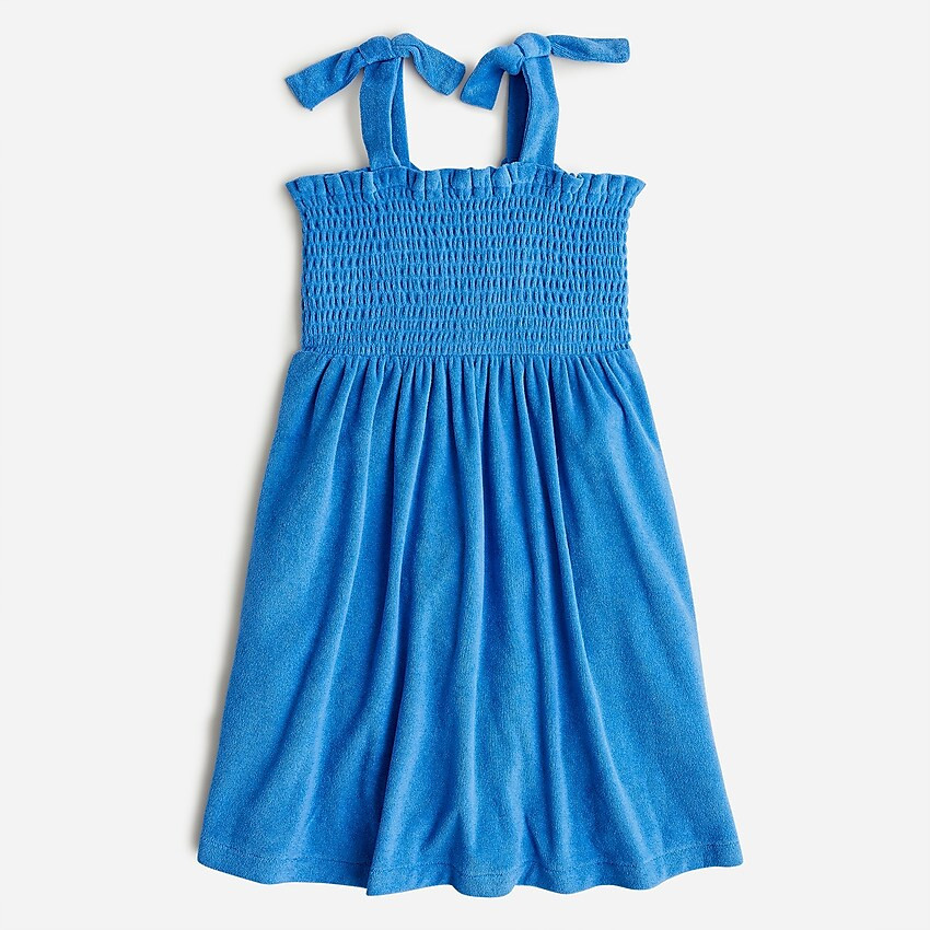 Girls' tie-shoulder dress in towel terry | J. Crew US