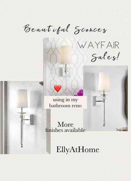 Beautiful sconce sales at Wayfair with free shipping! I love the glass details. I ordered for my primary bathroom project. Living room, bedroom, entryway. Spring home decor accessories sales! 

#LTKSaleAlert #LTKHome