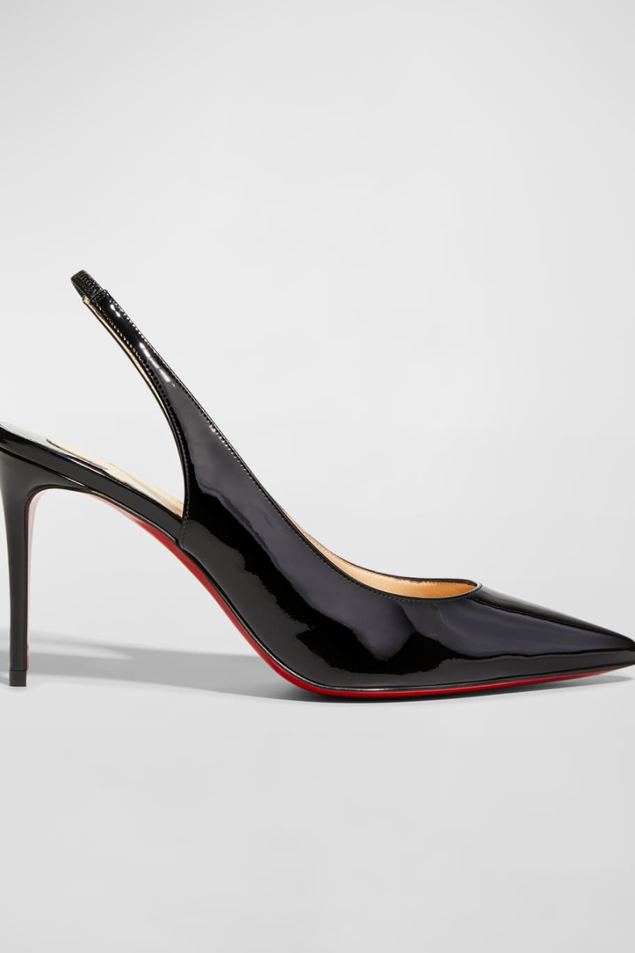 Kate Sling Patent Calfskin Red Sole Pumps | Neiman Marcus