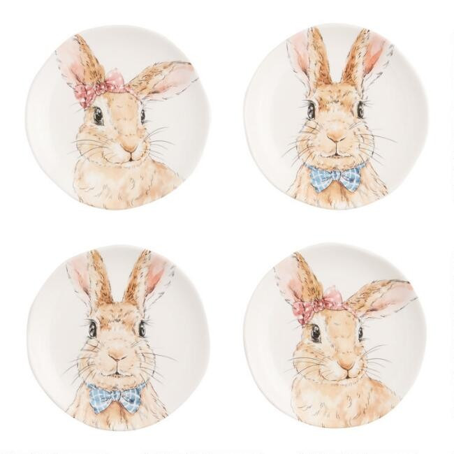 Pier Place Easter Bunny Appetizer Plates 4 Pack | World Market