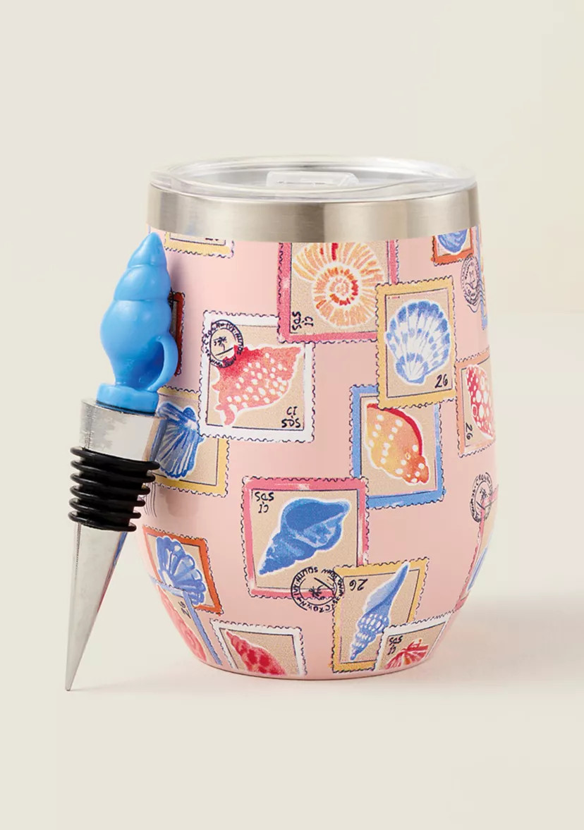 Sewing Down South x Crown & Ivy™ Sandbar Wine Tumbler & Stopper Set | Belk